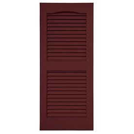 Blue Hawk 15-in x 63-in Red Louvered Vinyl Exterior Shutters L15X63BO