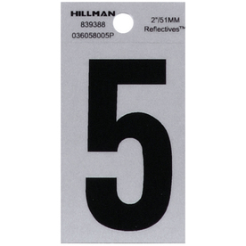 UPC 045899358054 product image for The Hillman Group 2-in Reflective Black House Number 5 | upcitemdb.com