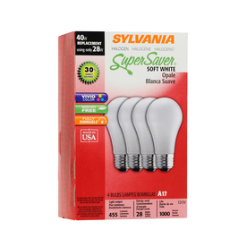 UPC 046135521904 product image for SYLVANIA 4-Pack 28-Watt A19 Medium Base Soft White Dimmable Halogen Light Bulbs | upcitemdb.com