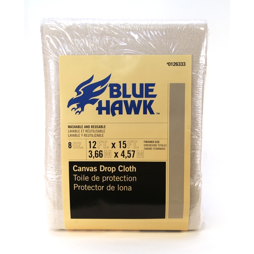 Zoomed: Blue Hawk 8 Oz. 12' x 15' Drop Cloth
