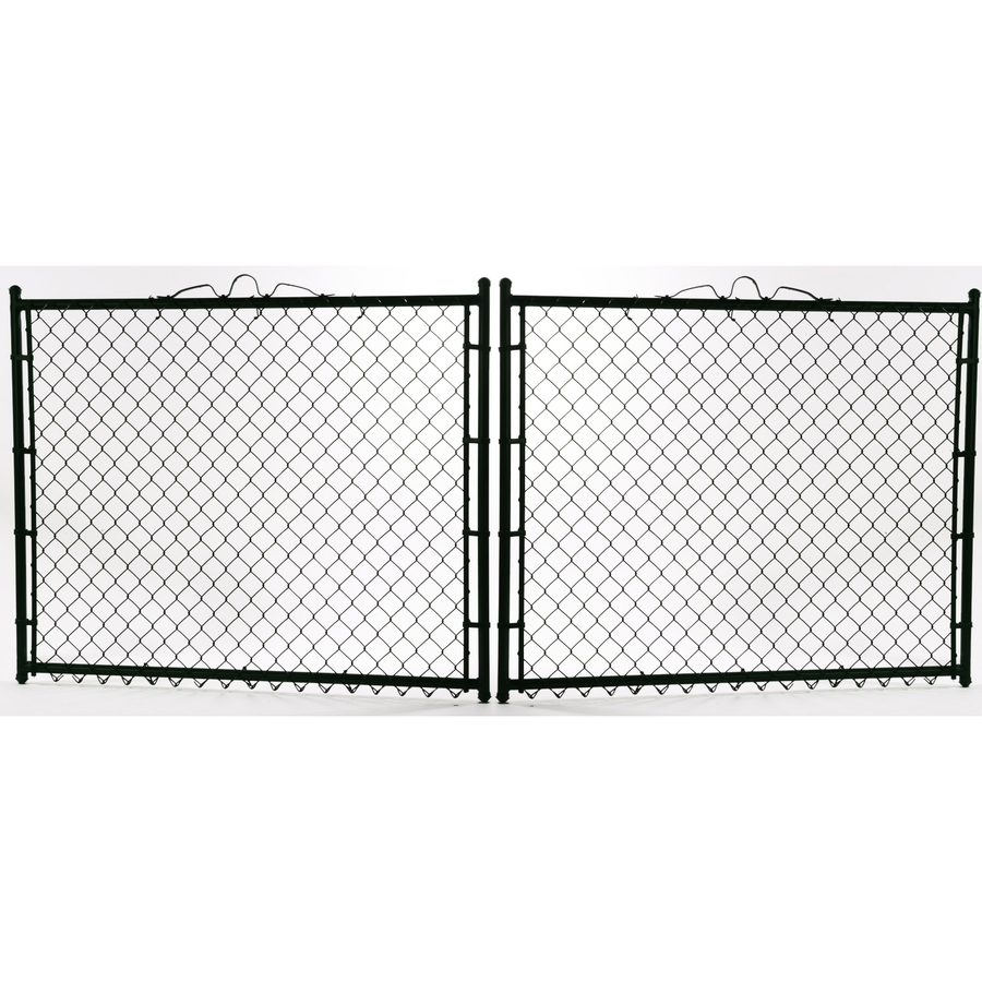 Shop Black Galvanized Steel Chain Link Drive Gate Fits Opening 120