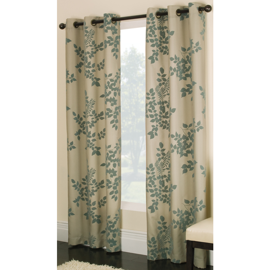 Allen Roth Waterbury 63 In L Light Filtering Floral Blue Grommet