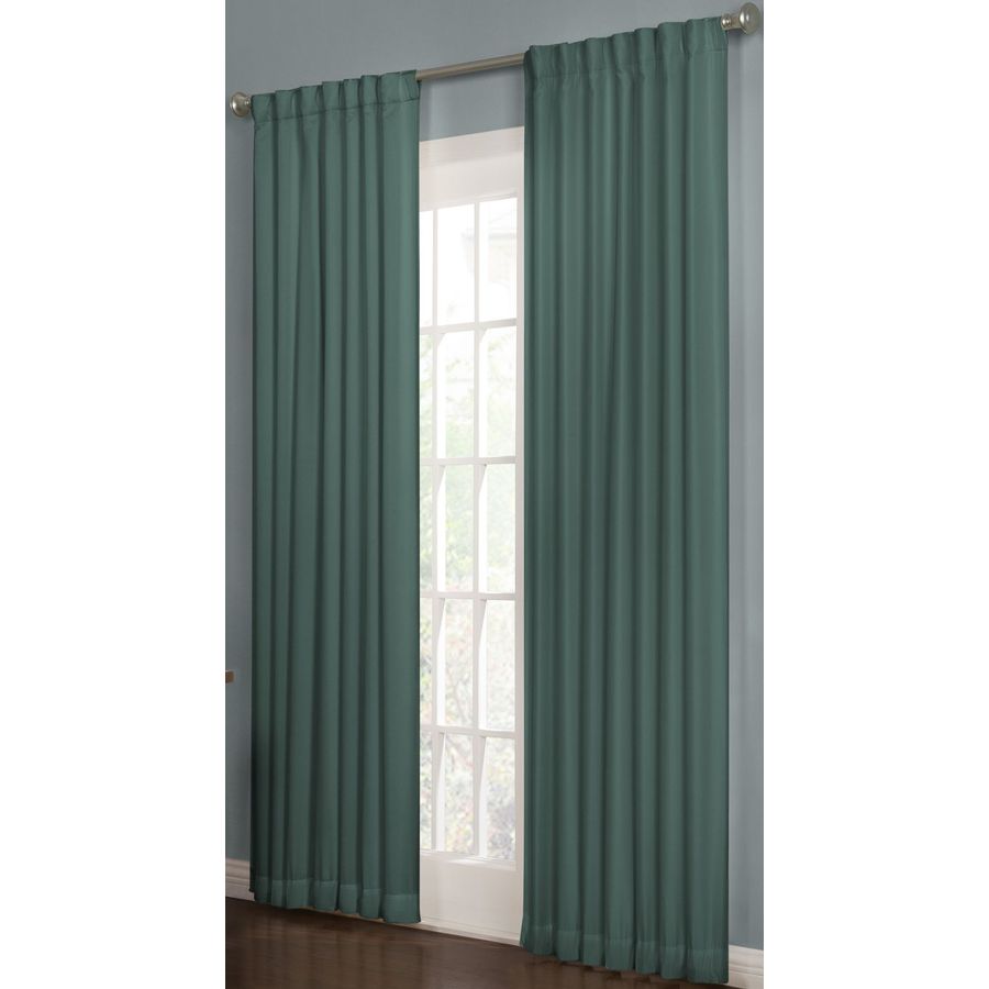 Allen Roth Beeston 63 In L Solid Teal Thermal Back Tab Window