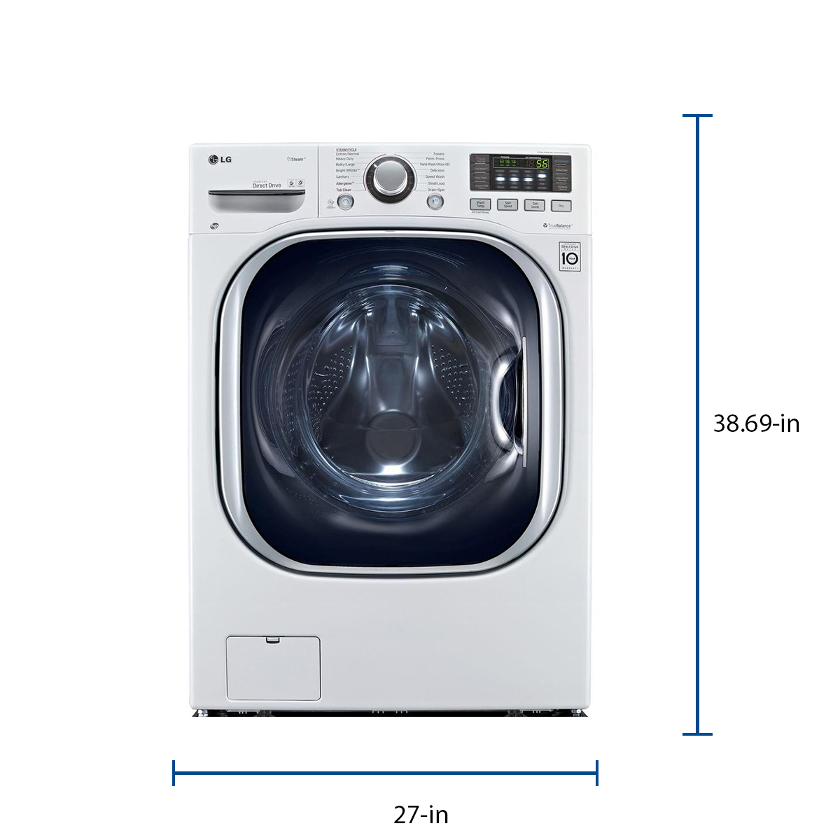LG 4.2-cu ft White Washer and Dryer with Steam Cycle in the All-In-One Washer Dryers department at Lowes.com