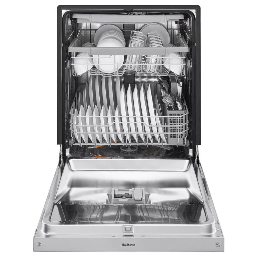 Lg Quadwash 48 Decibel Front Control 24 In Built In Dishwasher Printproof Stainless Steel Energy Star In The Built In Dishwashers Department At Lowes Com