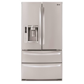 LG 27.5-cu ft 4 French Door Refrigerator with Single Ice Maker (Stainless Steel) ENERGY STAR LMX28988ST