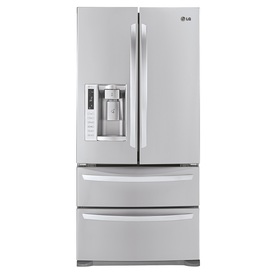 LG 24.7-cu ft 4 French Door Refrigerator with Single Ice Maker (Stainless Steel) ENERGY STAR LMX25988ST