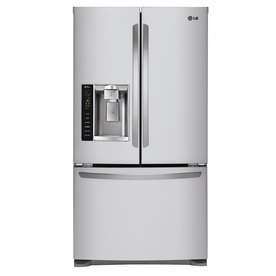 LG 24.7-cu ft 3 French Door Refrigerator with Single Ice Maker (Stainless Steel) ENERGY STAR LFX25974ST
