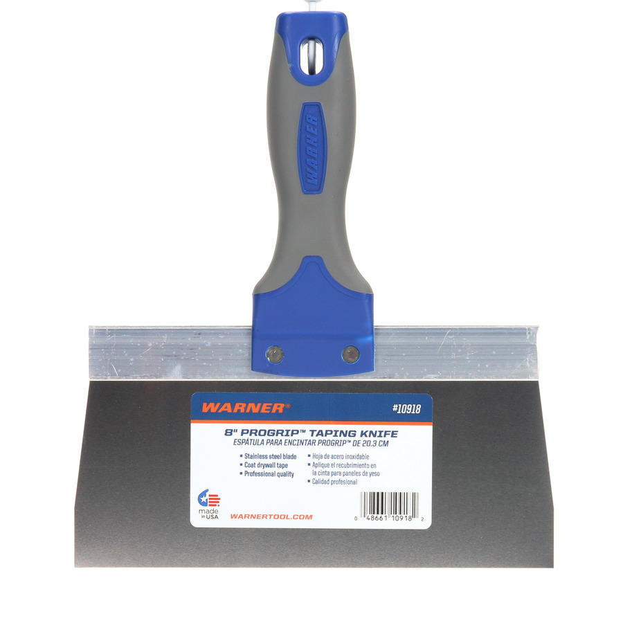 Soft Grip Handle Warner 8 ProGrip Blue Steel Drywall Taping Knife 10871