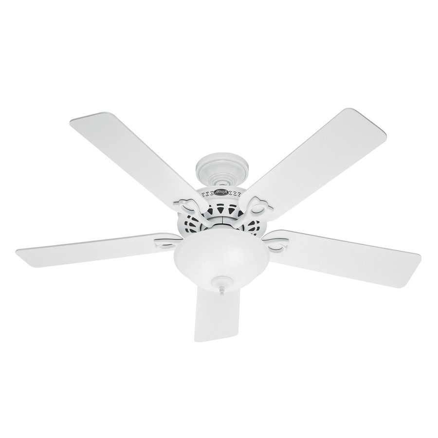 ... White Downrod or Flush Mount Ceiling Fan with Light Kit at Lowes.com