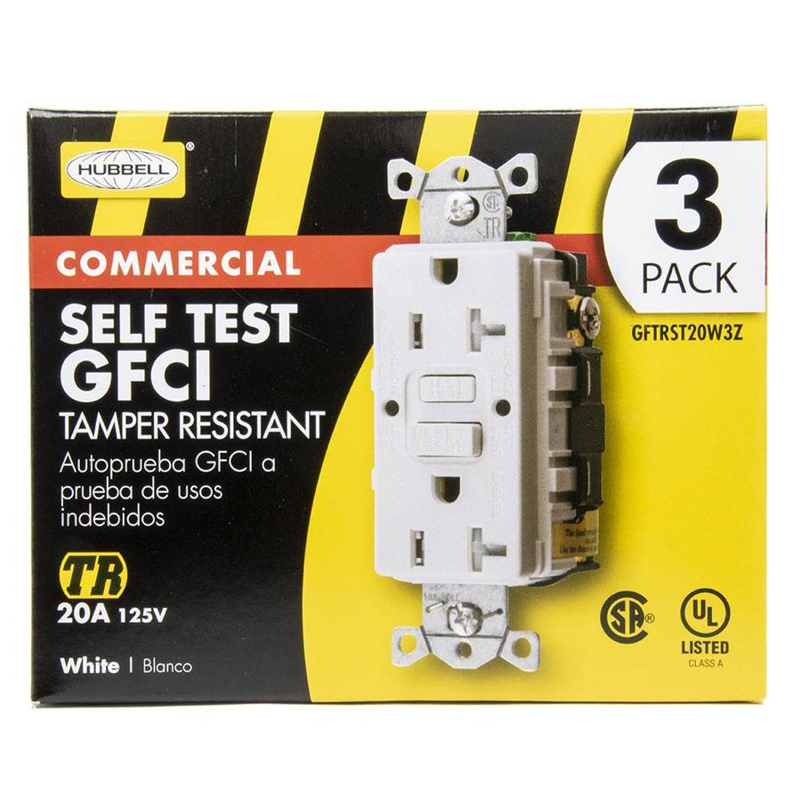 Hubbell 3 Pack Self Test GFCI