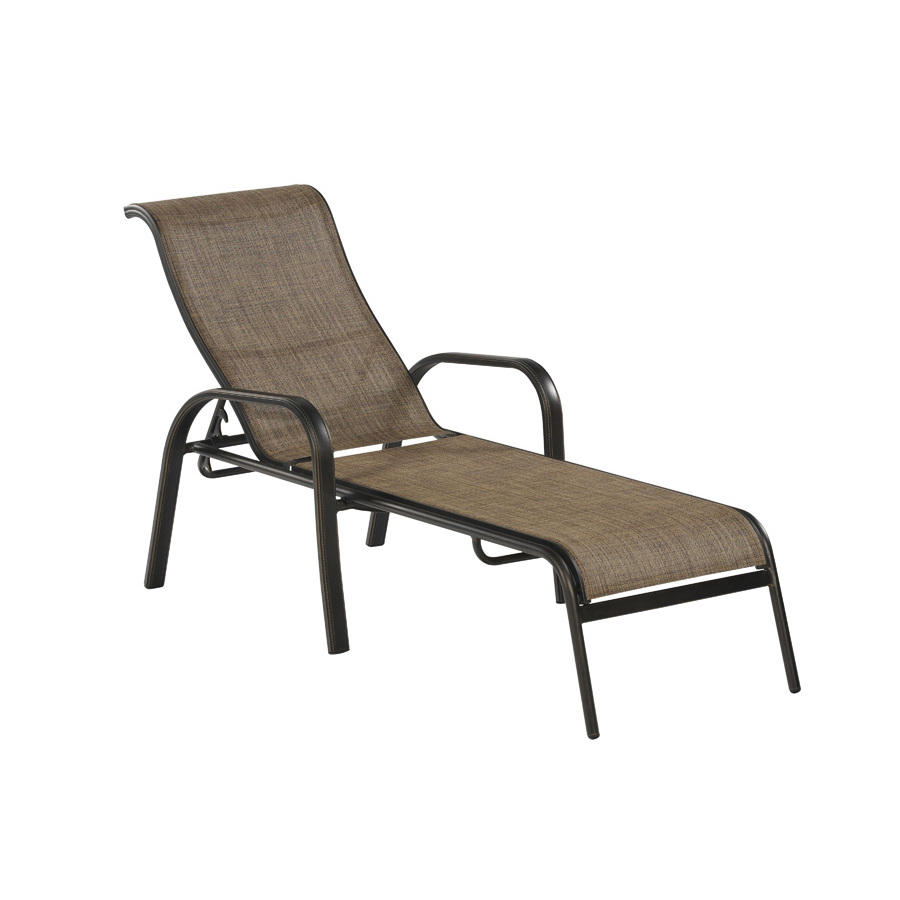 Shop allen + roth Tenbrook Sling Seat Aluminum Patio Chaise Lounge at