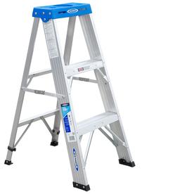 UPC 051751010404 product image for Werner 3-ft Aluminum 250-lb Type I Step Ladder | upcitemdb.com