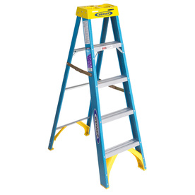 UPC 051751021547 product image for Werner 5-ft Fiberglass 250-lb Type I Step Ladder | upcitemdb.com