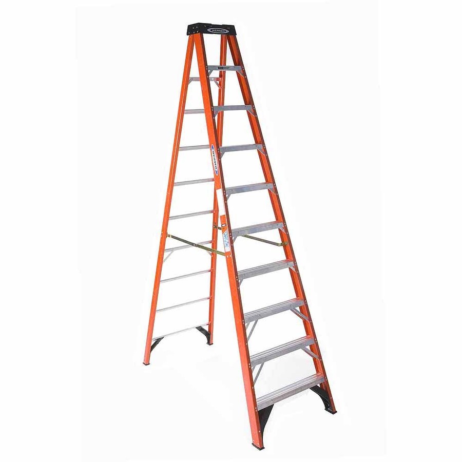 Shop Werner 10ft Fiberglass 300lbs Type IA Step Ladder at
