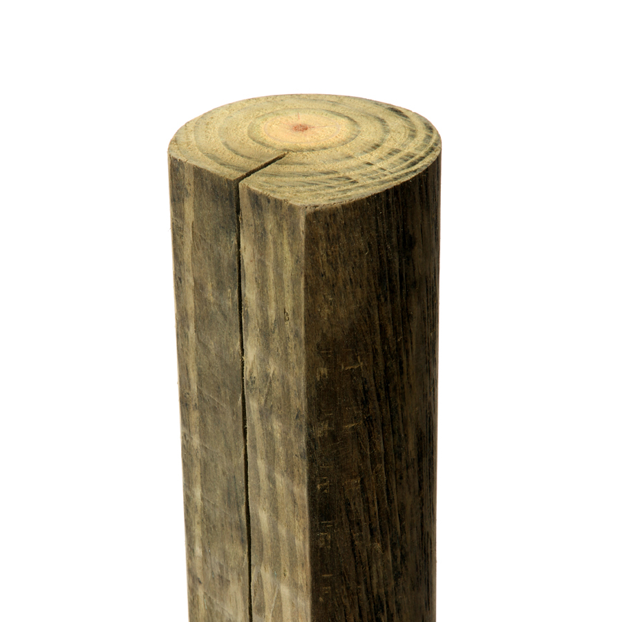 LineRider Round Pressure Treated Wood Fence Post (Common 3.375 ft; Actual 3.375 ft)