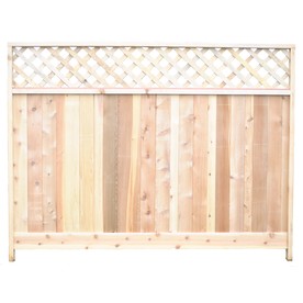 Cedar Lattice-Top Wood Fence Panel (Common: 6-ft x 8-ft; Actual: 6-ft ...