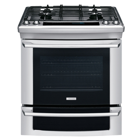Electrolux 30-in Deep Recessed 4.2 cu ft Self-Cleaning Convection Single Oven Dual Fuel Range (Stainless Steel) EI30DS55JS