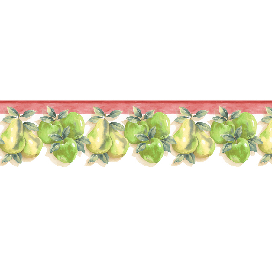 Kitchen Style Apple And Pear Prepasted Wallpaper Border at Lowes com