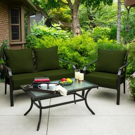 Allen Roth 2 Piece Panama Green Deep Seat Patio Chair Cushion In The Patio Furniture Cushions Department At Lowes Com