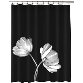 UPC 073161957414 product image for Tulip Eva/Peva Photo/Black Floral Shower Curtain | upcitemdb.com