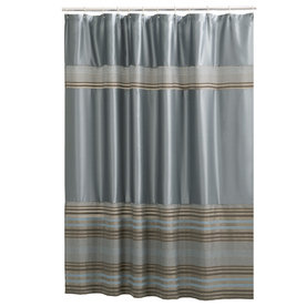 UPC 073161982188 product image for Mark Polyester Stripe/Blue Striped Shower Curtain | upcitemdb.com