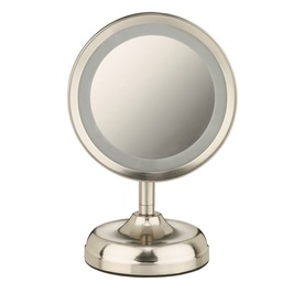 UPC 074108112033 product image for Conair Nickel Chrome Magnifying Countertop Vanity Mirror with Light | upcitemdb.com