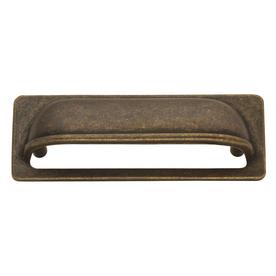 antiqued brass drawer pull