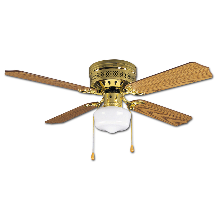 ... in Polished Brass Flush Mount Ceiling Fan with Light Kit at Lowes.com