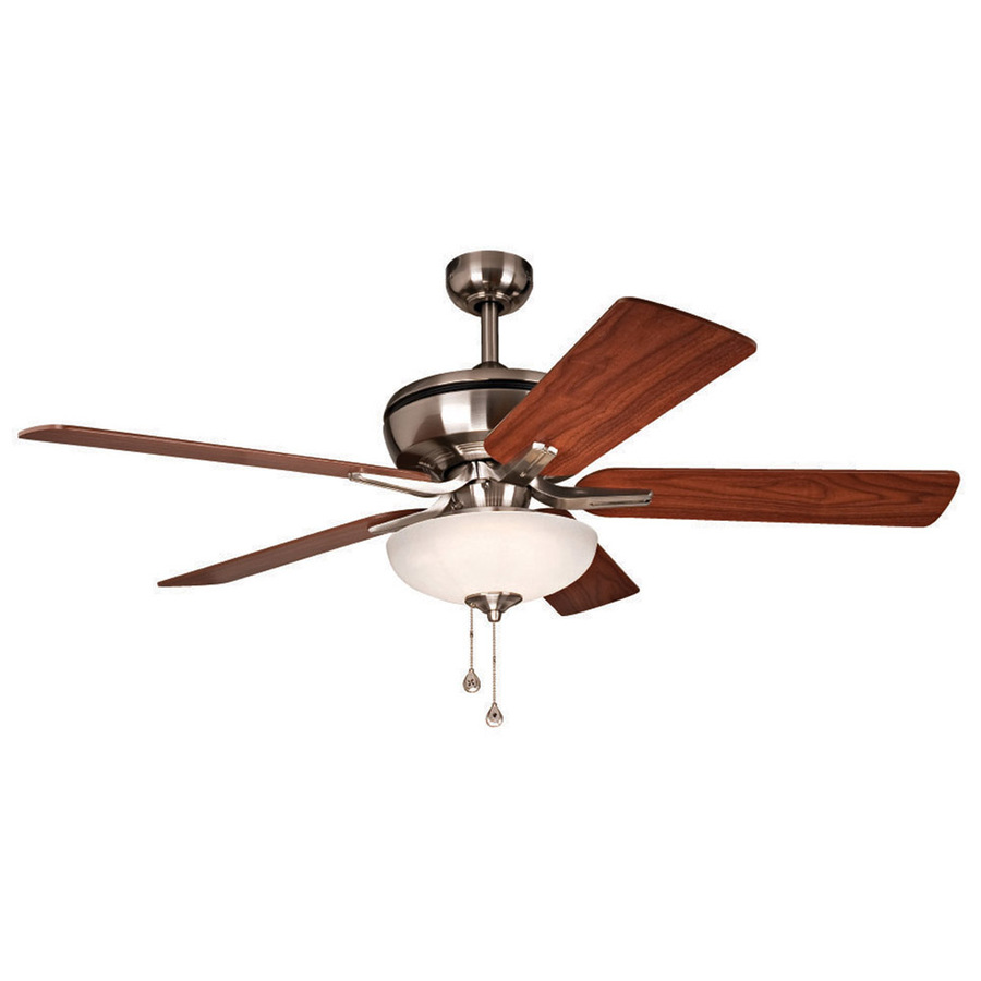 ... Nickel Downrod Mount Ceiling Fan with LED Light Kit at Lowes.com