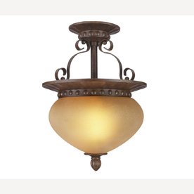 Portfolio 1-Light 9-1/2" Bronze Ceiling Semi-Flushmount