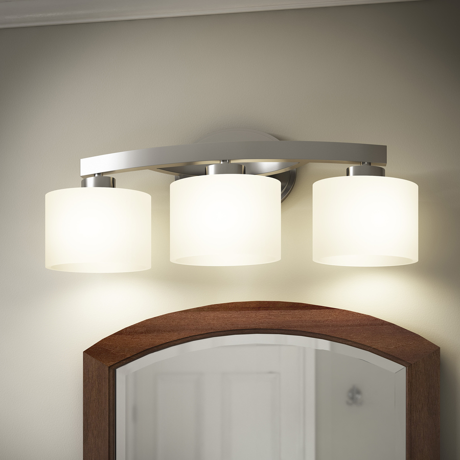 Allen Roth Merington 3 Light Nickel Transitional Vanity Light Bar In The Vanity Lights Department At Lowes Com