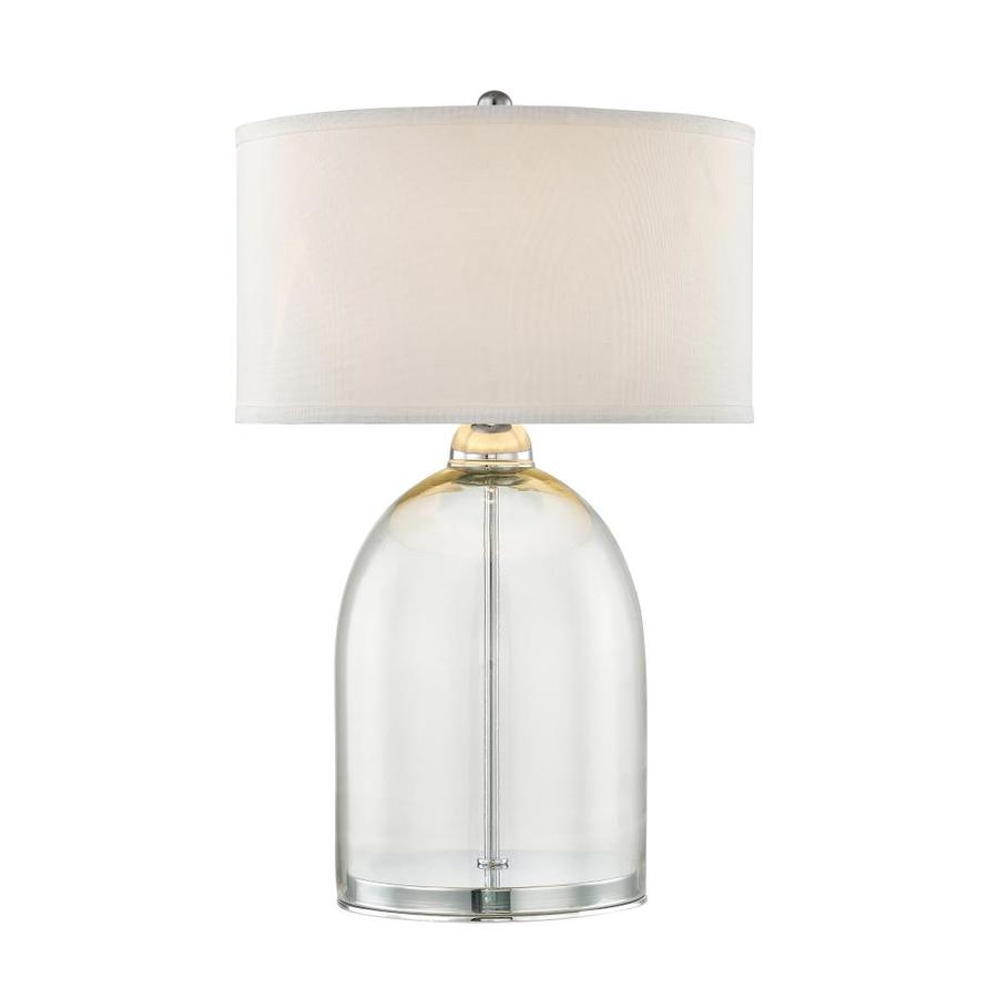 Scott Living 24 75 In Chrome Clear Glass Table Lamp With Fabric Shade In The Table Lamps Department At Lowes Com