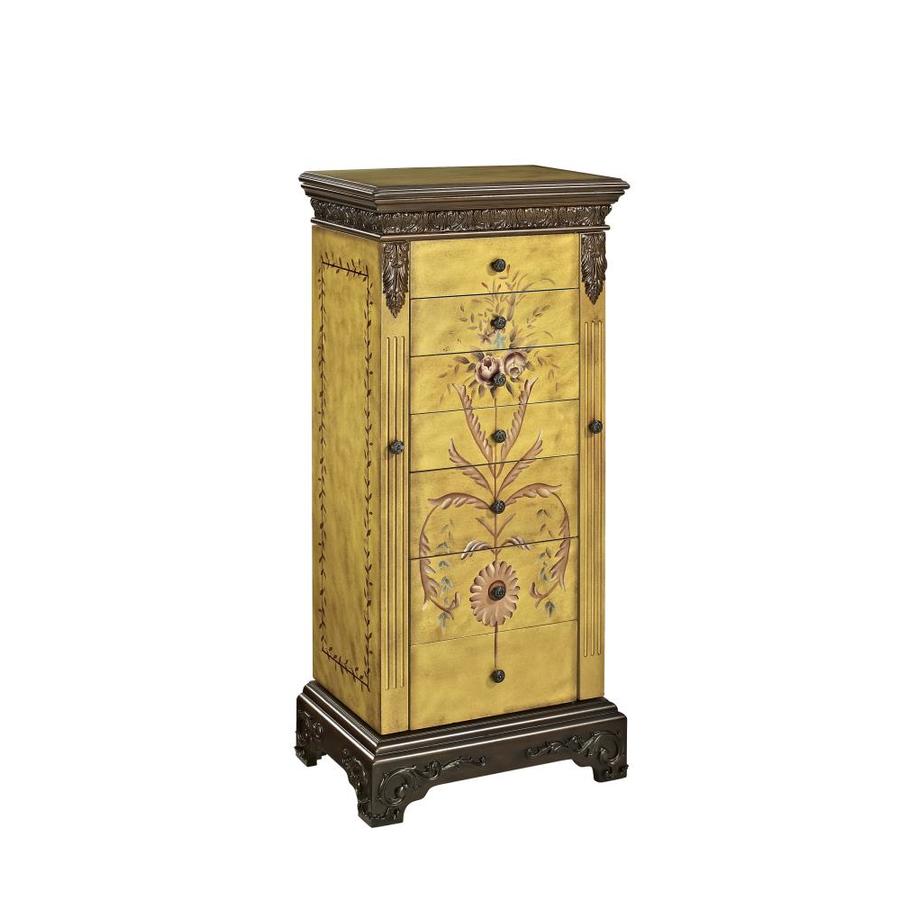  Golden Antique Parchment Floorstanding Jewelry Armoire at Lowes.com