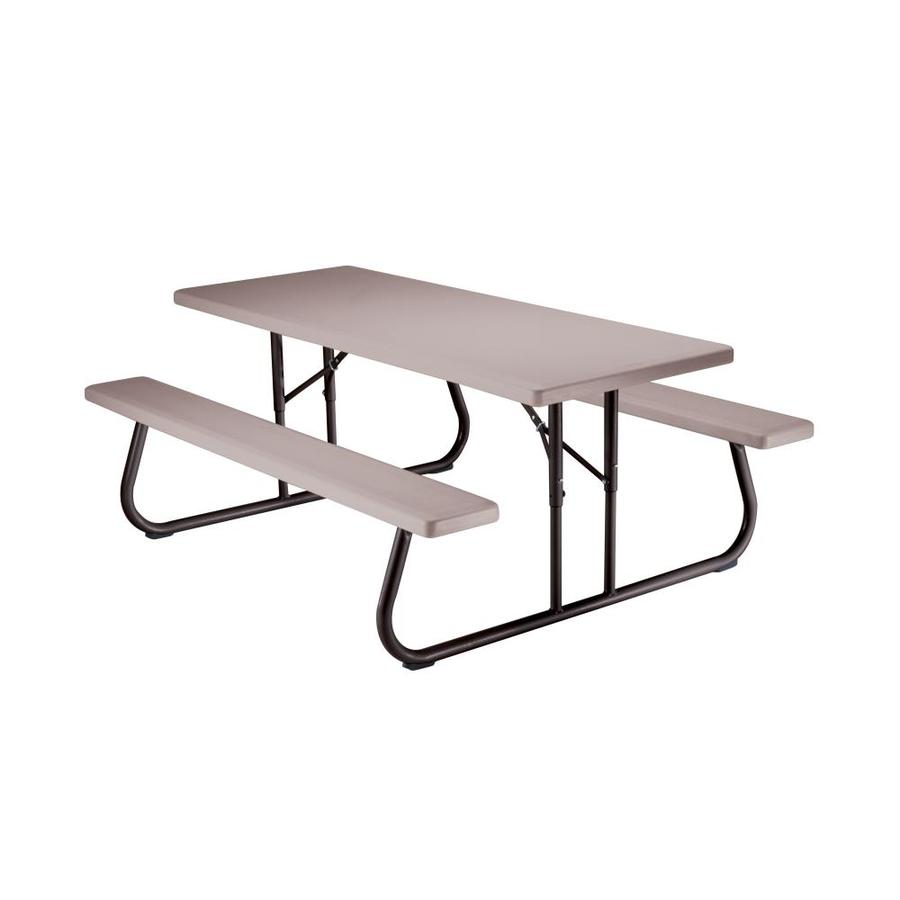  LIFETIME PRODUCTS 6-ft Gray Resin Rectangle Picnic Table at Lowes.com