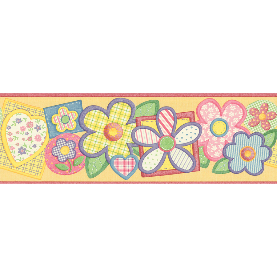 ... zoom in waverly 6 7 8 yellow flower patch prepasted wallpaper border ... zoom in waverly 6 7 8 yellow flower patch prepasted wallpaper border