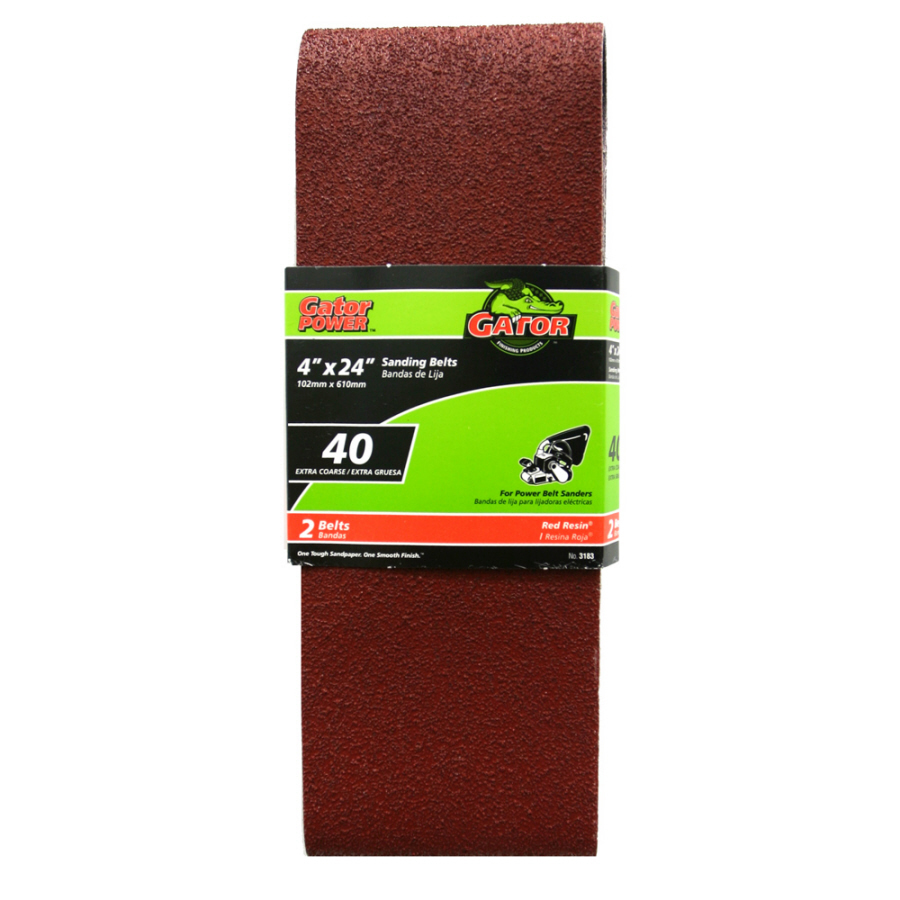Shop Gator 2-Pack 40-Grit 4-in W x 24-in L Sanding Belt Sandpaper at 0