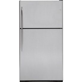 GE Profile 24.6-cu ft Top-Freezer Refrigerator with Single Ice Maker (Stainless Steel) PTS25SHSSS