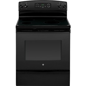 GE Smooth Surface Freestanding 5.3-cu ft Self-Cleaning Electric Range (Black) (Common: 30-in; Actual: 29.87-in)