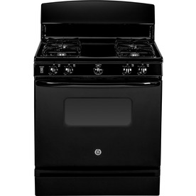 UPC 084691254812 product image for GE Freestanding 4.8-cu ft Gas Range (Black) (Common: 30-in; Actual 30-in) | upcitemdb.com