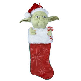 UPC 086131259500 product image for Star Wars 21.26-in Red Polyester Yoda Christmas Stocking | upcitemdb.com