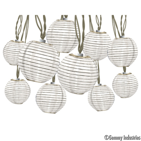 Shop Gemmy 8.5-ft 10-Light White Fabric-Shade Plug-In Globe String Lights at Lowes.com