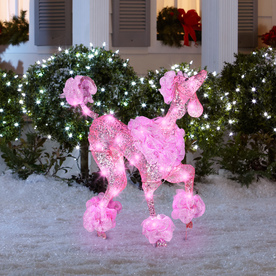 10 colour choices. Poodle Style B Glitter Christmas Decoration 