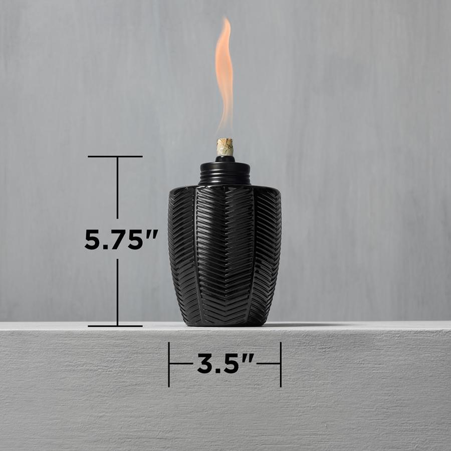 tiki glass tabletop torch