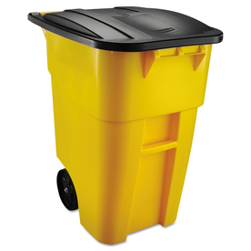 UPC 086876176643 product image for Rubbermaid Commercial Products 50-Gallon Square Yellow Plastic Commercial Trash  | upcitemdb.com