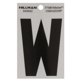 UPC 087200004359 product image for The Hillman Group 3-in Black and Silver Reflective House Letter W | upcitemdb.com