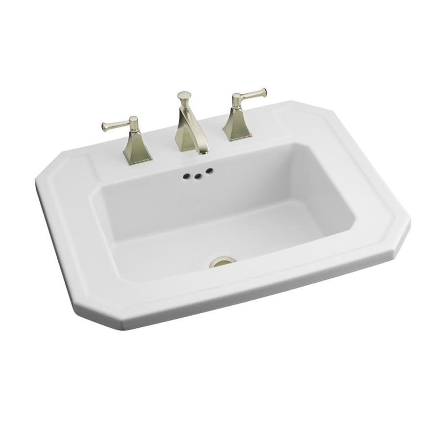 Shop KOHLER Kathryn White Drop-In Rectangular Bathroom Sink at Lowes ...