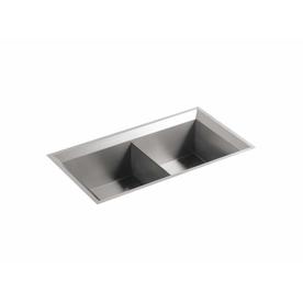 UPC 087206904974 product image for KOHLER Poise 16-Gauge Double-Basin Undermount Stainless Steel Kitchen Sink | upcitemdb.com