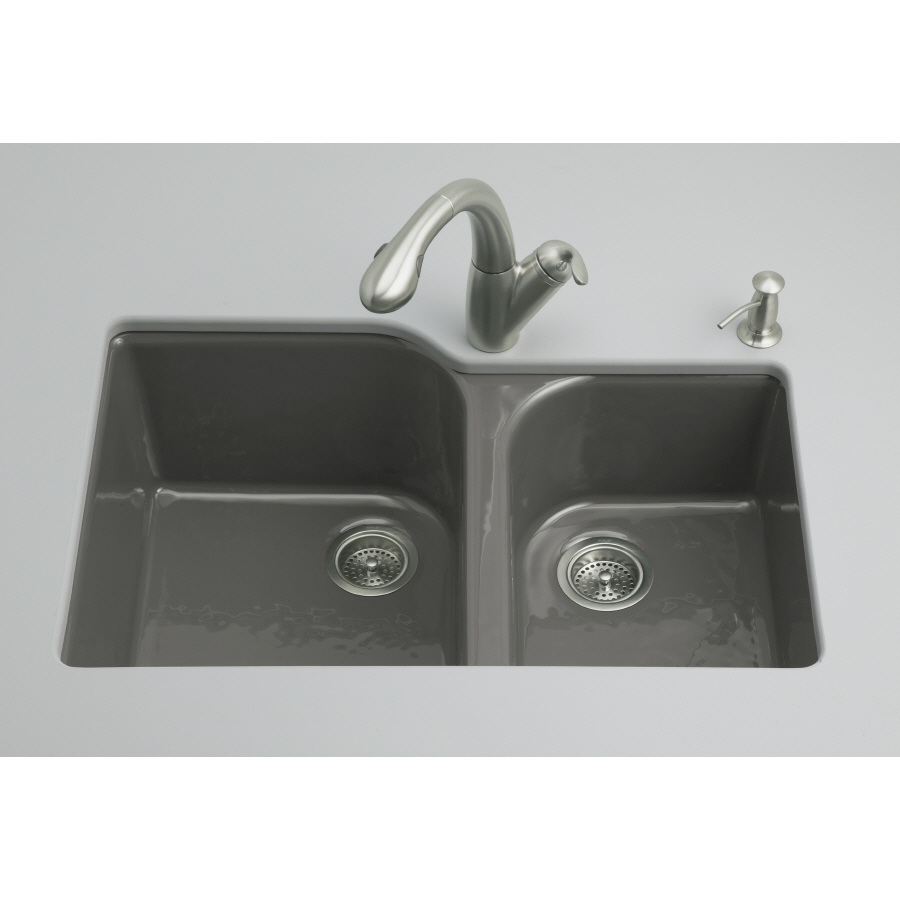 KOHLER Executive Chef Double Basin Undermount Enameled Cast Iron Kitchen Sink