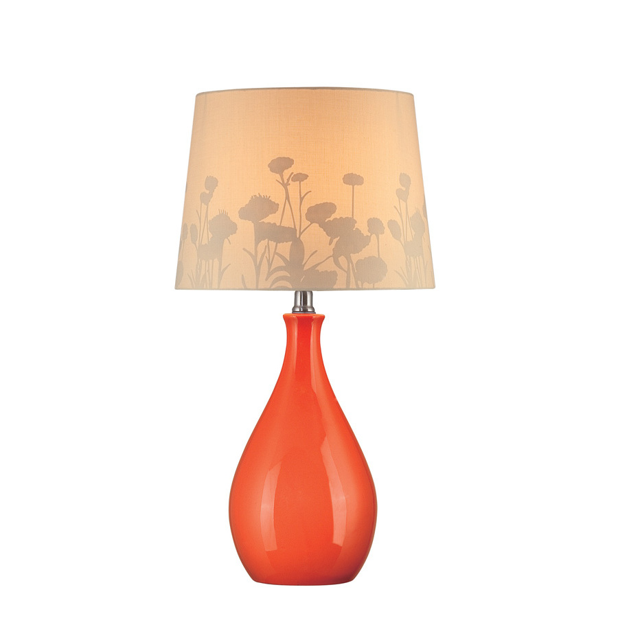 Shop Lite Source 22-in Orange/Peach/Apricot Indoor Table Lamp with